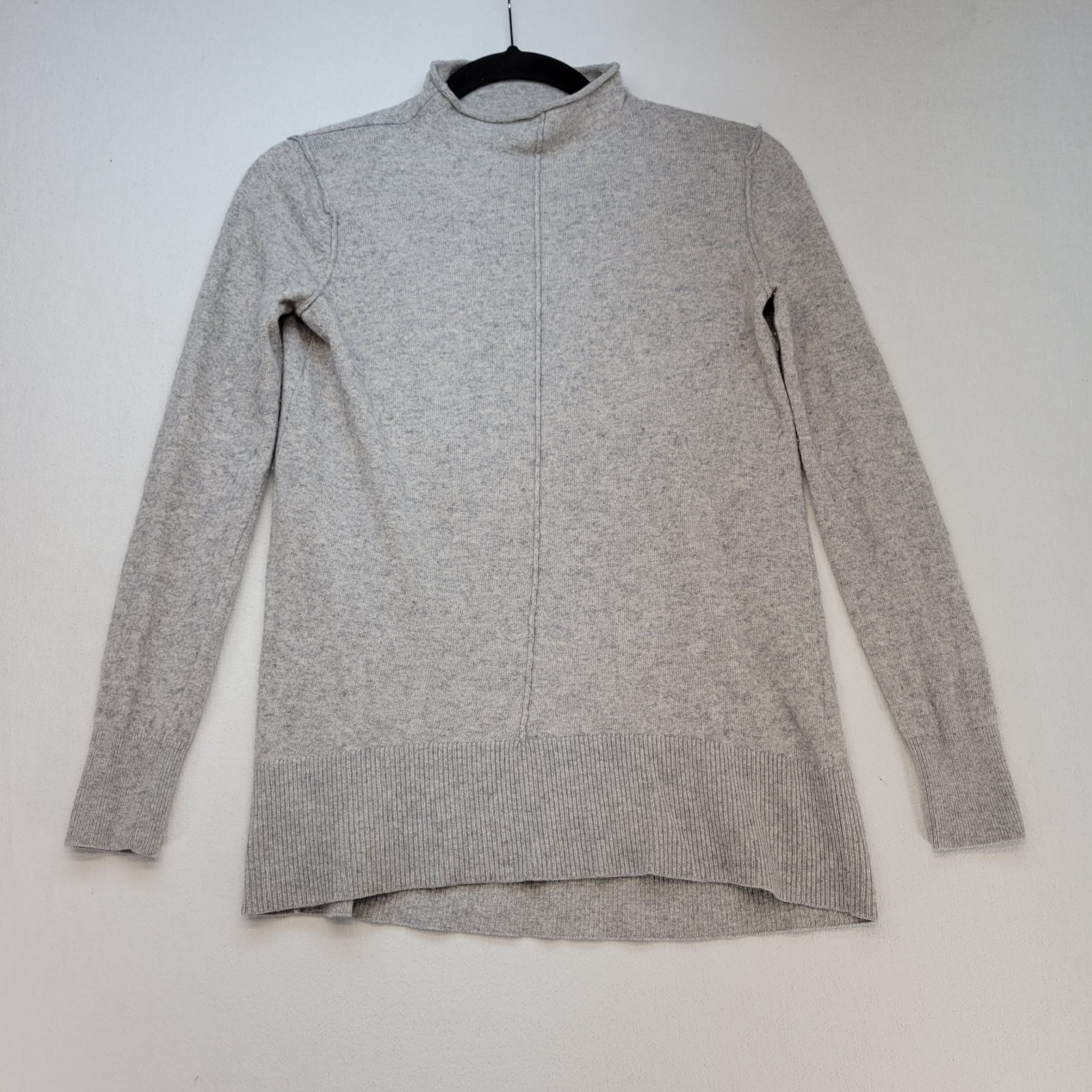 Banana Republic Sweater Womens Xs Gray Wool Cashmere Blend Funnel Neck